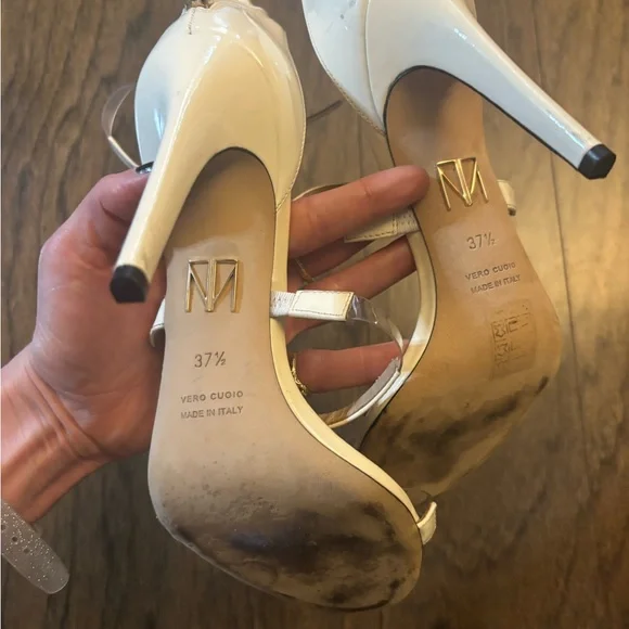 Tamara Mellon Frontline Sandal 37.5 Cream Ivory - Picture 3 of 4